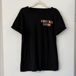 Black Graphic Tee with Colorful Lettering